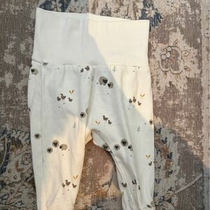 Cream Baby Pants with Bear Print